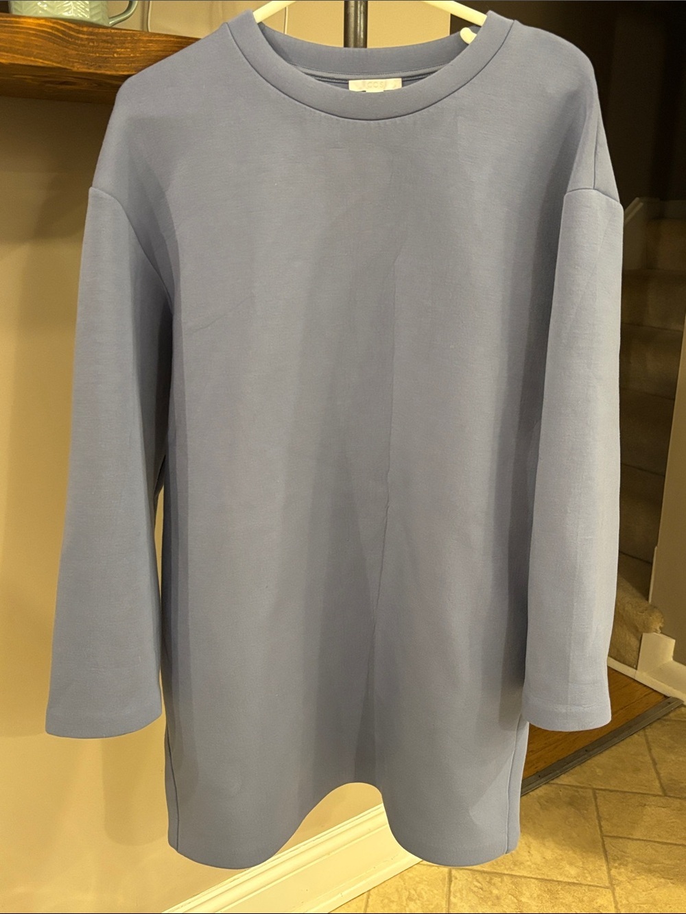 COS Scuba Knit Tunic Sweatshirt Blue Oversized Size Small